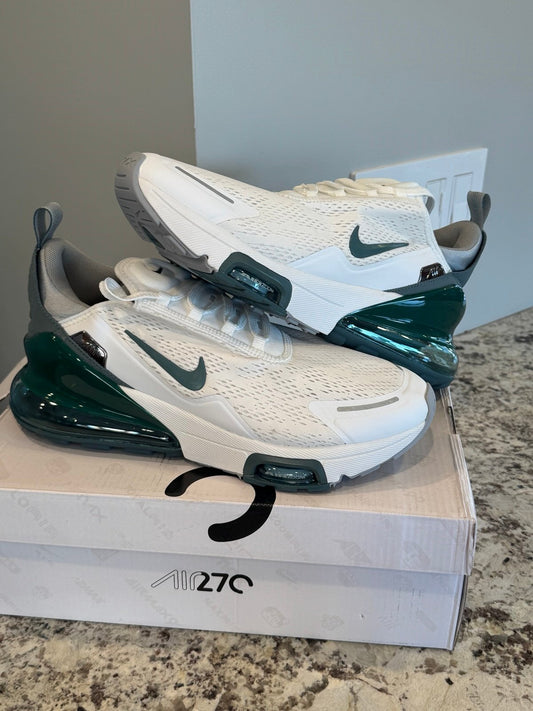 Nike Air Max 270 Premium white and green sneakers, men's size 11