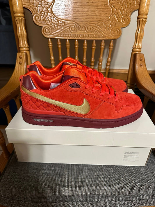Nike SB Paul Rodriguez Zoom Air Lows 10.5 Habanero Red/Club Gold