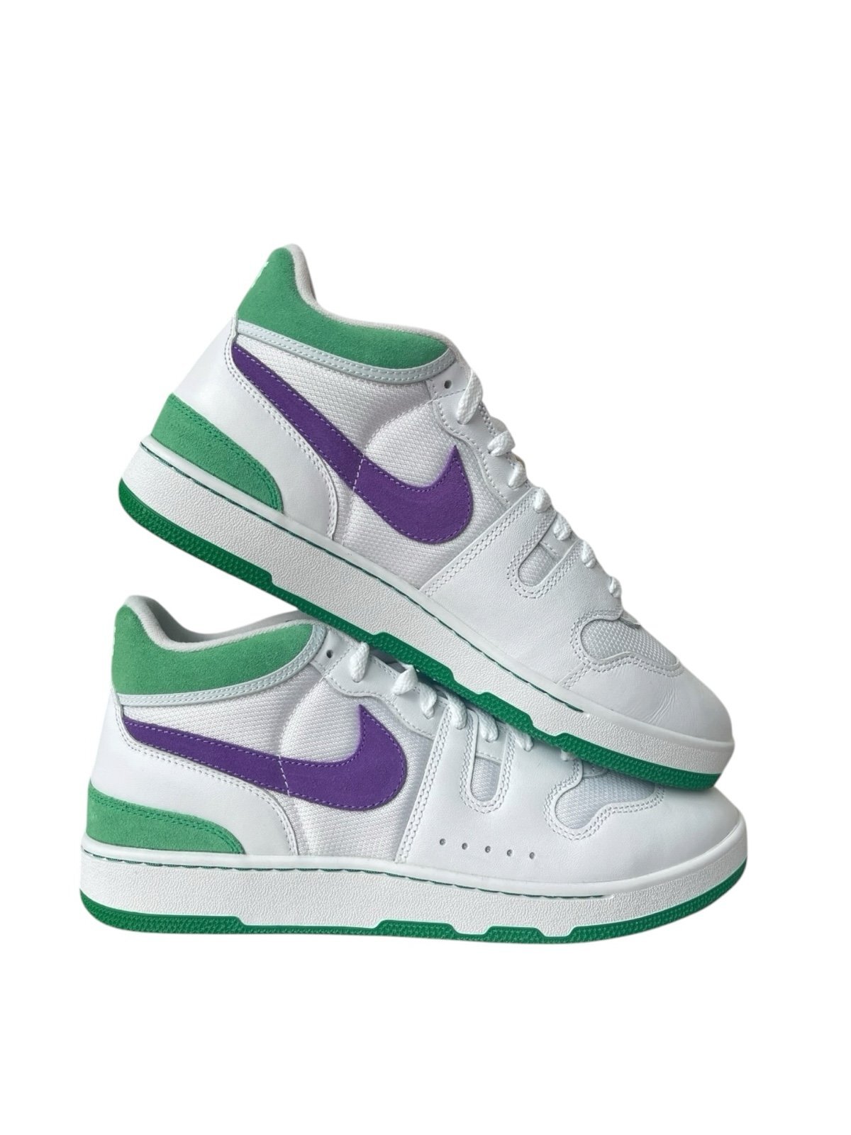Nike Attack QS SP Retro High Basketball Tennis Shoes White Green Purple Size 12